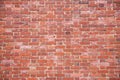 Bricks on wall texture. Bricks in masonry pattern. Bricks on redbrick surface. Bricks in rustic background. Royalty Free Stock Photo