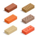 Bricks on white. Brick icon set.