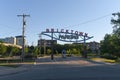 The Bricktown parking lot in Oklahoma City just after sunrise with nobody about