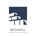 Brickwall icon. Trendy flat vector Brickwall icon on white background from Architecture and Travel collection Royalty Free Stock Photo