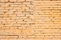 Brickwork background. Brick wall texture. Sloppy brick masonry of orange color Royalty Free Stock Photo