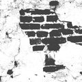 Brickwork, brick wall of an old house, black and white grunge texture, abstract background. Vector Royalty Free Stock Photo