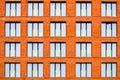 Brickwork facade of a residential building in the loft style. Royalty Free Stock Photo