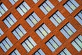 Brickwork facade of a residential building in the loft style. Royalty Free Stock Photo