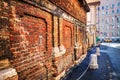 brickwork of the fence at St. Clement`s Church on Pyatnitskaya Street, Moscow