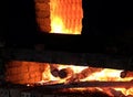 Brickwork, firewood, burning, exhaust fumes
