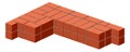 Brickwork. Masonry bricks in half. Construction of a brick wall. Brick stacking scheme Royalty Free Stock Photo