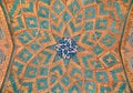 Brickwork mixed with blue tiles inside a mosque Royalty Free Stock Photo