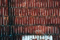 Brickwork pattern, old worn brick wall facade as background Royalty Free Stock Photo