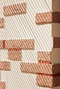 Brickwork Wall striped by sunlight Royalty Free Stock Photo
