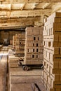 Brickworks. Production workshop inside Royalty Free Stock Photo