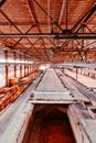 Brickworks. Production workshop inside. Manufacturing facility Royalty Free Stock Photo