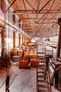Brickworks. Production workshop inside. Manufacturing facility Royalty Free Stock Photo