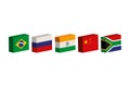 brics association members flags Royalty Free Stock Photo