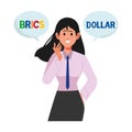 brics and dollars business woman