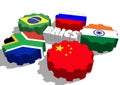 BRICS members national flags Royalty Free Stock Photo