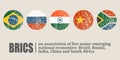 BRICS union members national flags