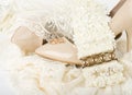 bridal accessories and shoes Royalty Free Stock Photo