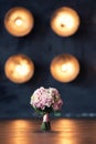 Bridal bouquet on a background of lights