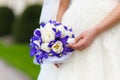Bridal bouquet. irises and white tulips. Royalty Free Stock Photo