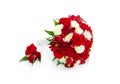Bridal bouquet with red and white roses Royalty Free Stock Photo