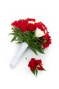 Bridal bouquet with red and white roses Royalty Free Stock Photo