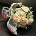 Bridal Bouquet, Ring and Bride`s Shoes