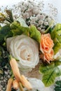 Bridal bouquet of roses and other flowers Royalty Free Stock Photo