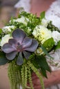 Bridal bouquet with a succulent