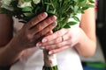 Bridal bouquet of various flowers