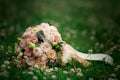 Bridal bouquet. Wedding day. background with a free space. Royalty Free Stock Photo