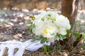 Bridal bouquet of white peonies