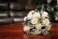 Bridal bouquet of white roses