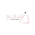 Bridal Boutique Logo, Mannequin, Fashion, Beautiful Bride, Vector Design