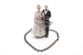 Bridal couple with chain