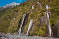 Bridal fall in Franz Josef Glacier park in New Zealand Royalty Free Stock Photo