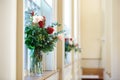 Bridal flowers in church