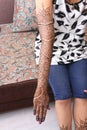 bridal hand mehendi of an Indian bride