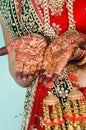 Bridal Hand`s Mehandi Design Royalty Free Stock Photo