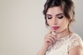 Bridal Makeup. Beautiful Young Woman Fiancee Royalty Free Stock Photo