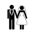 Bridal pair man and woman pictogram