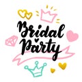 Bridal Party Lettering Postcard