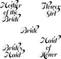 Bridal party typography