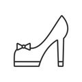 Bridal shoes vector line icon, sign, illustration on background, editable strokes Royalty Free Stock Photo