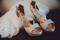 Bridal shoes and Veil