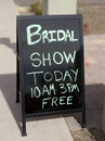 Bridal Show Today Sign Royalty Free Stock Photo