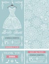 Bridal shower cards.Winter wedding.Dress,pattern Royalty Free Stock Photo