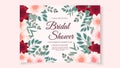Bridal Shower invitation card template in abstract flowers floral Royalty Free Stock Photo