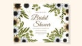 Bridal Shower invitation card template in abstract flowers floral Royalty Free Stock Photo