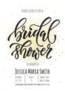 Bridal Shower invitation card template. Royalty Free Stock Photo